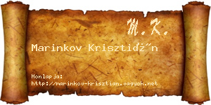 Marinkov Krisztián névjegykártya